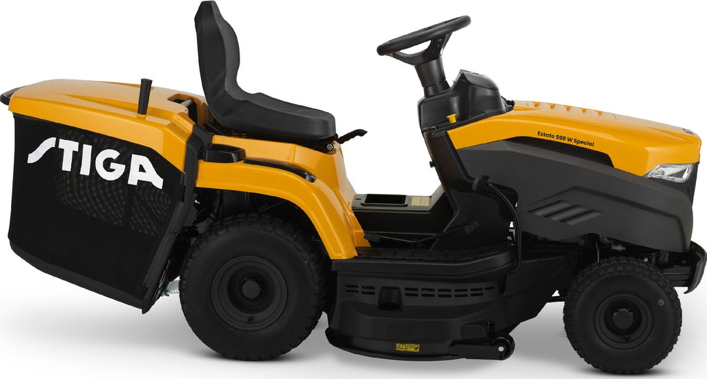 Stiga Rasentraktor Estate 598 W Special HONDA mit Mulchstopfen, Anhängerkupplung und Ladegerät